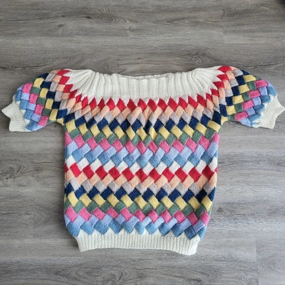 Multicolor Diamond Pattern Women's Sweater - Picture 7 of 16